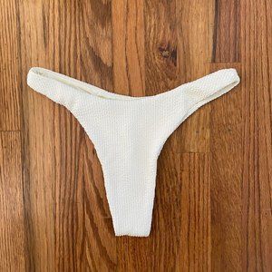 Monday Swimwear Byron Thong Ivory Crinkle - Size S